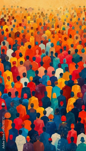 Illustration celebrating diversity and unity.