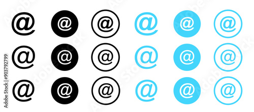 @ Email address vector sign. symbol @ button. Vector illustration photo