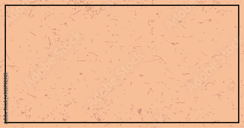 matte retro coral orange background with frame border, flat large web size backdrop empty for text