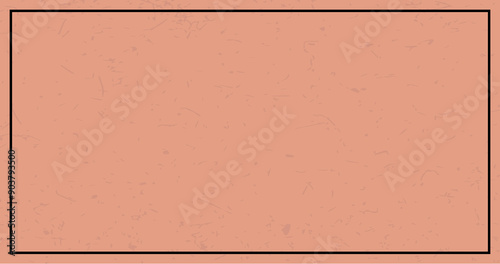 matte retro Dark Salmon background with frame border, flat large web size backdrop empty for text