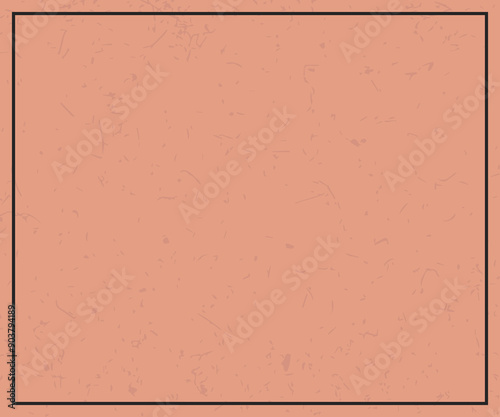 matte retro Dark Salmon background with frame border, flat medium square size backdrop empty for text