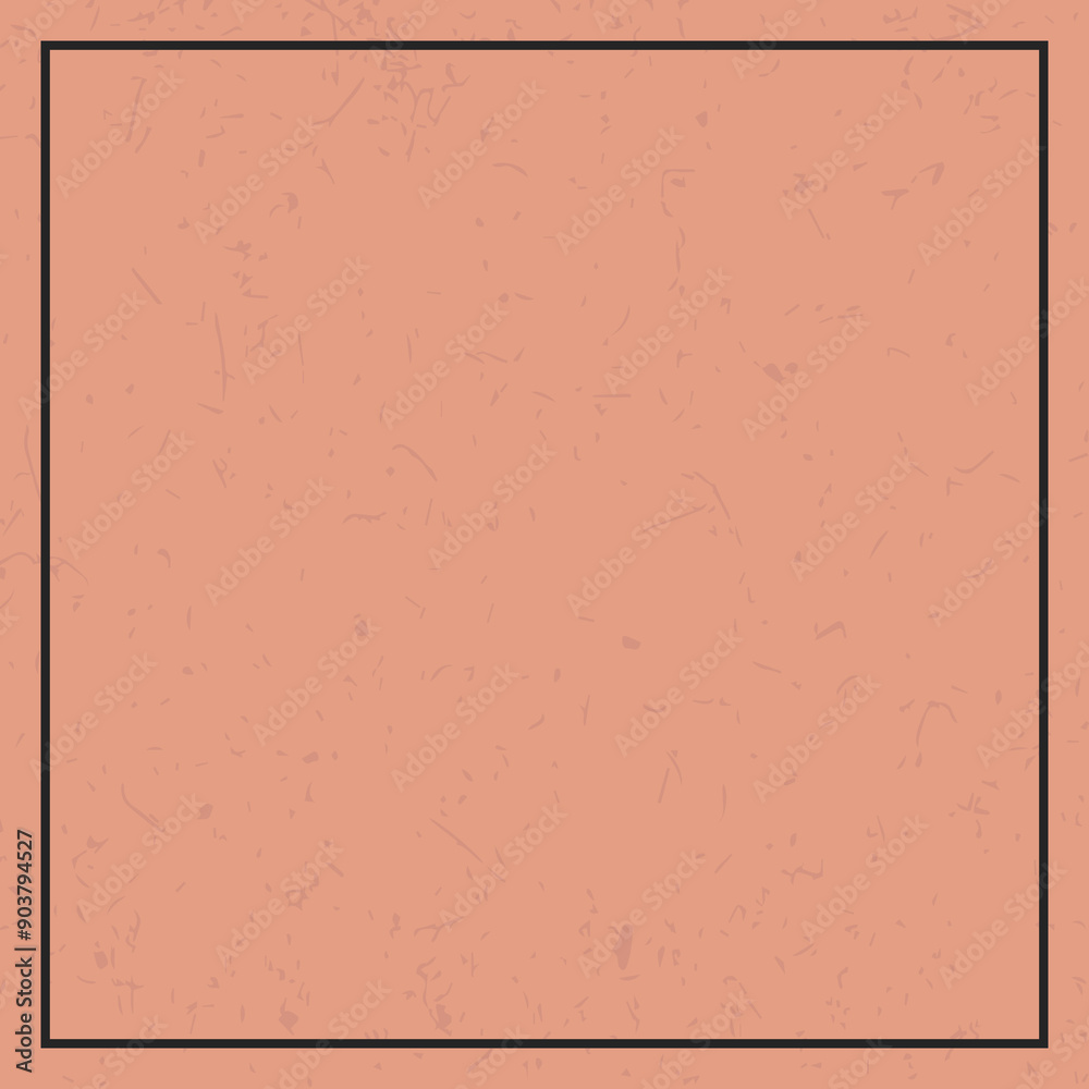 Fototapeta premium matte retro Dark Salmon background with frame border, flat square size backdrop empty for text