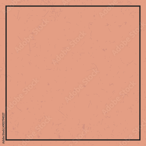 matte retro Dark Salmon background with frame border, flat square size backdrop empty for text