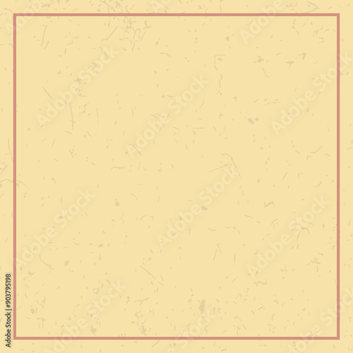 matte retro Peach Yellow background with frame border, flat square size backdrop empty for text