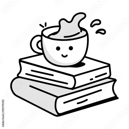A doodle style icon of study break

