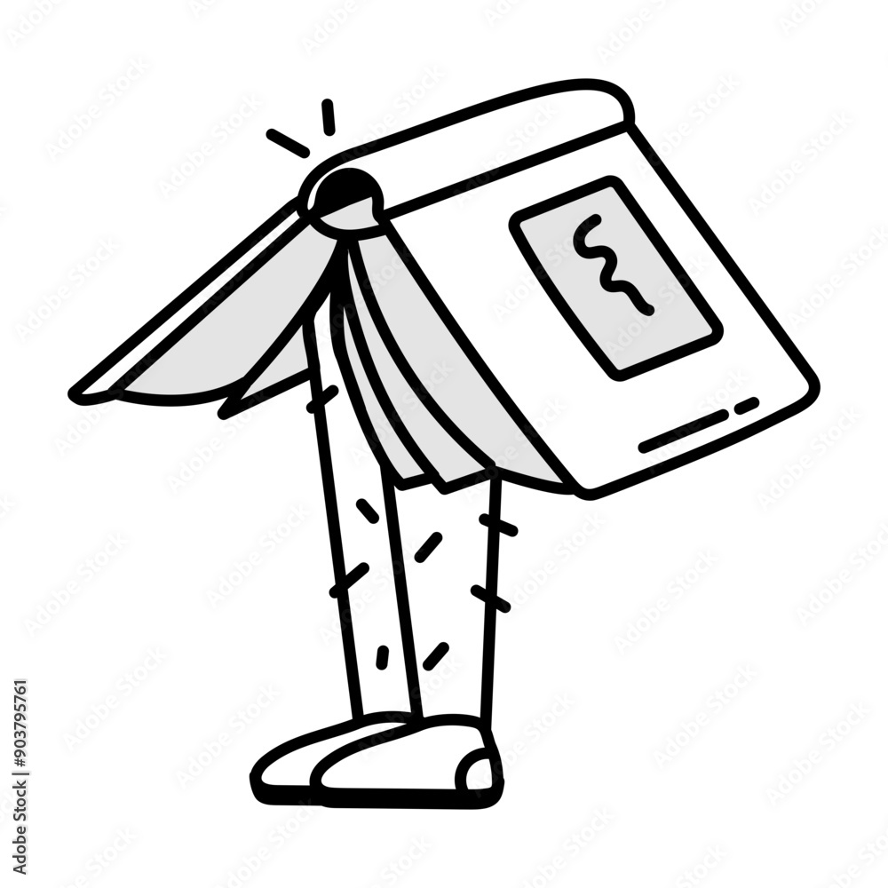 Fototapeta premium A student book doodle style icon