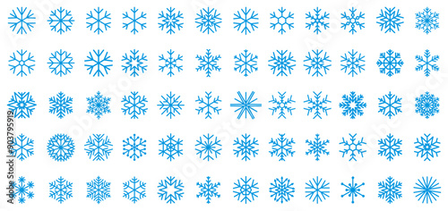 Snowflake set, snow flake vector icon collection