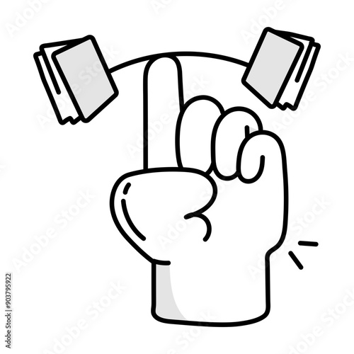 A hand drawn style icon of knowledge power 

