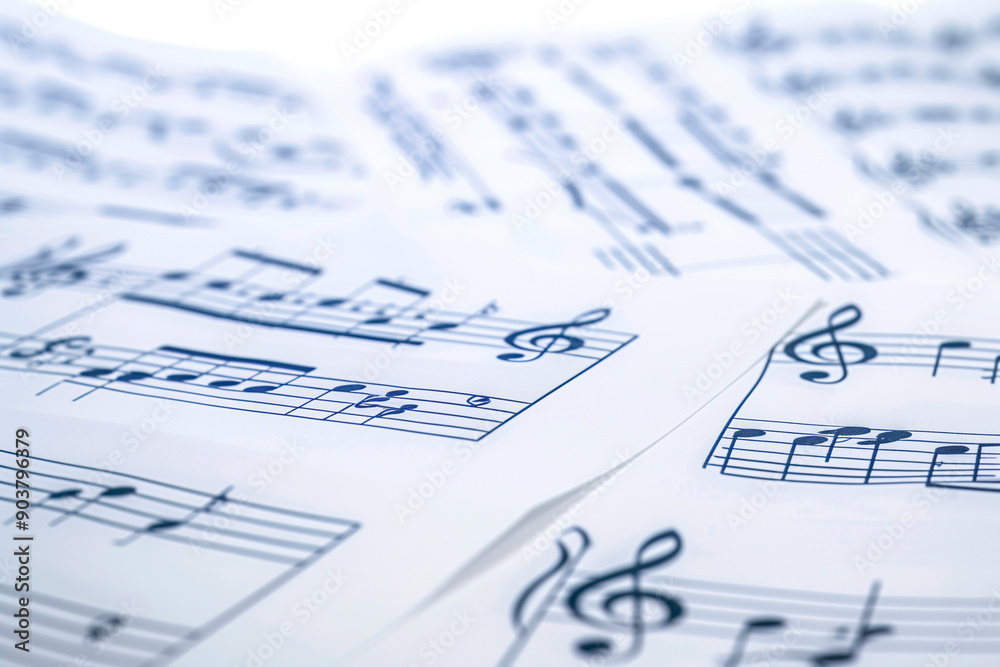 Close-Up of Sheet Music with Treble Clef Close-Up of Sheet Music with Treble Clef