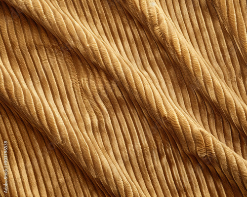 Close-up of Golden Brown Velvet Fabric Texture