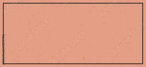 matte retro Dark Salmon background with frame border, flat wide backdrop empty for text