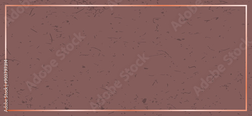 matte retro pastel brown background with frame border, flat wide size backdrop empty for text