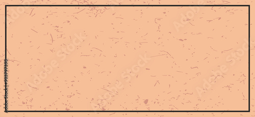 matte retro coral orange background with frame border, flat wide backdrop empty for text