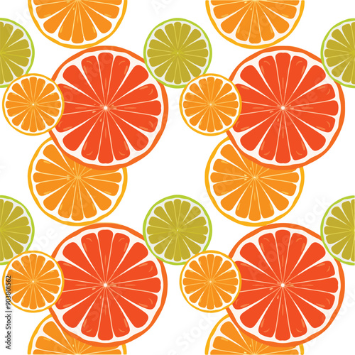 seamless citrus pattern vector illustration