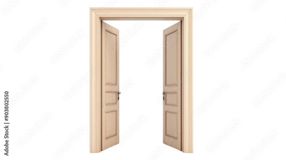 Beige door on transparent background Beige door on transparent background