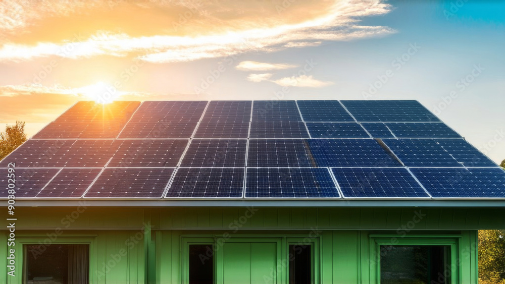 Fototapeta premium solar panels on a roof