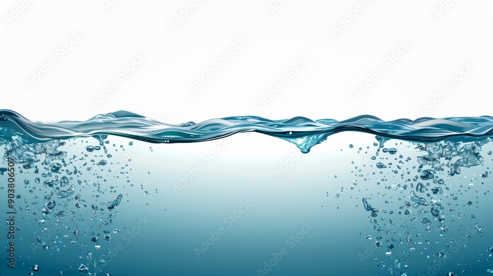 A tranquil and serene water surface that beautifully showcases gentle waves along with sparkling bubbles A tranquil and serene water surface that beautifully showcases gentle waves along with sparkling bubbles