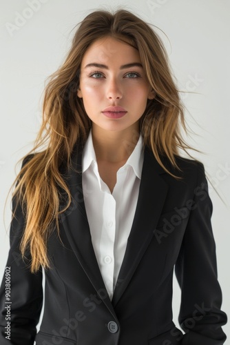 A businesswoman wearing formal suit isolated created with Generative AI