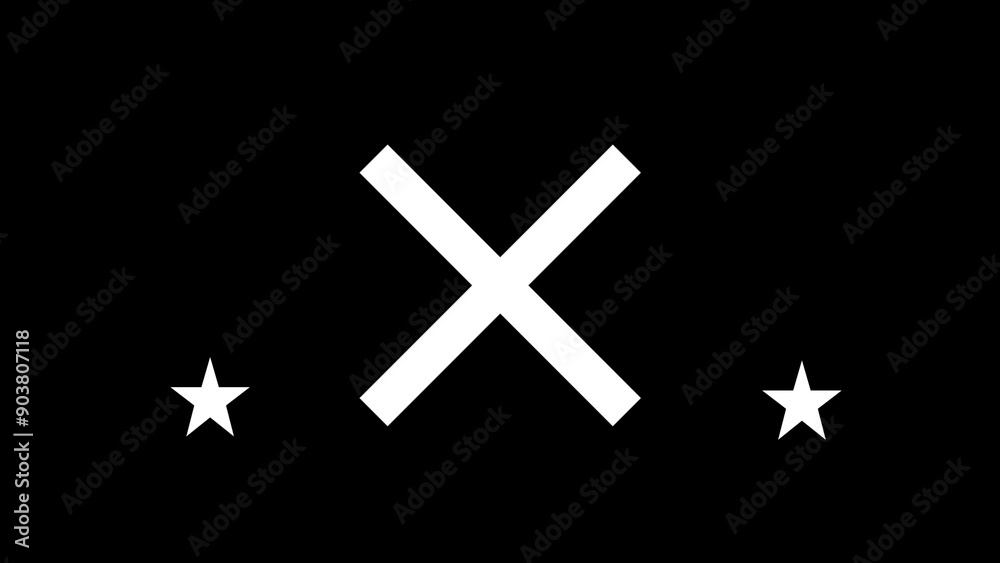 Obraz premium black and white cross and star