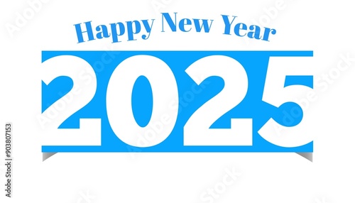 Word happy new year 2025 in english alphabet on a white background. holidays