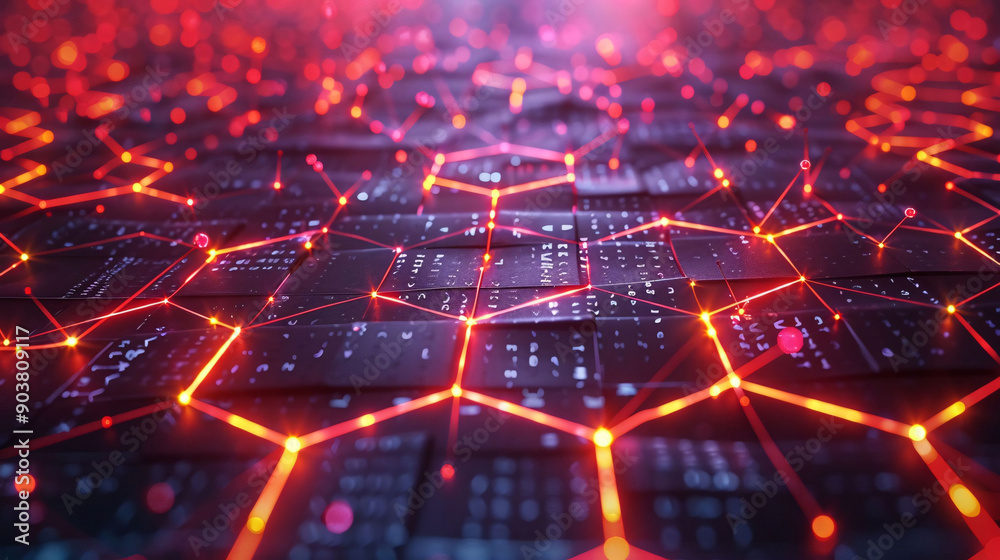 Abstract Neon Network and Data Flow Abstract Neon Network and Data Flow