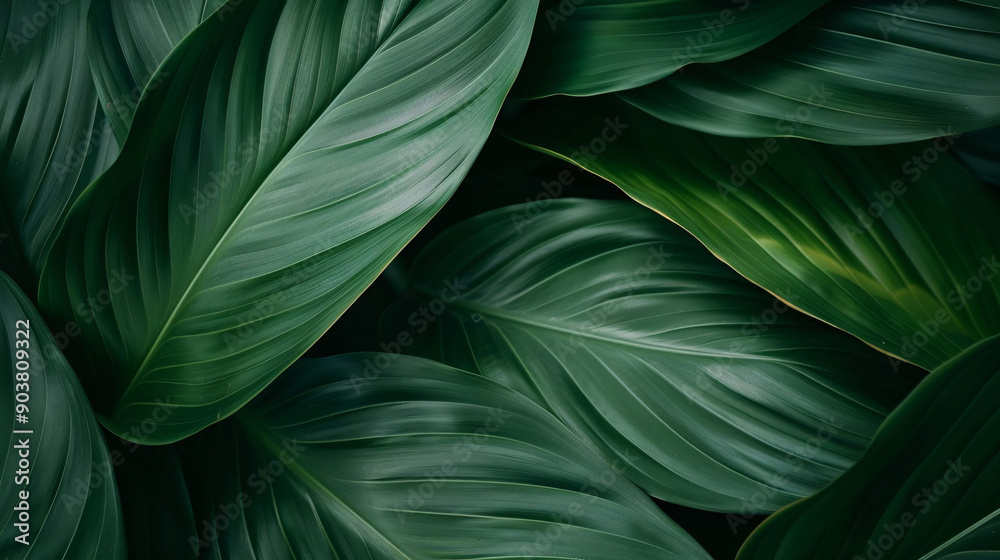 Lush Green Leaves Close-Up Lush Green Leaves Close-Up
