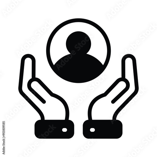 Take a look at this vector icon of employee care, easy to use and download