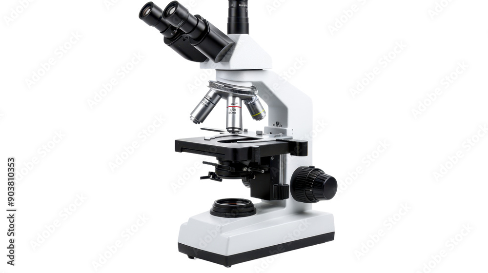 Scientist microscope on transparent background Scientist microscope on transparent background
