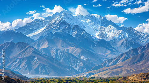 Majestic Snow-Capped Mountain Range