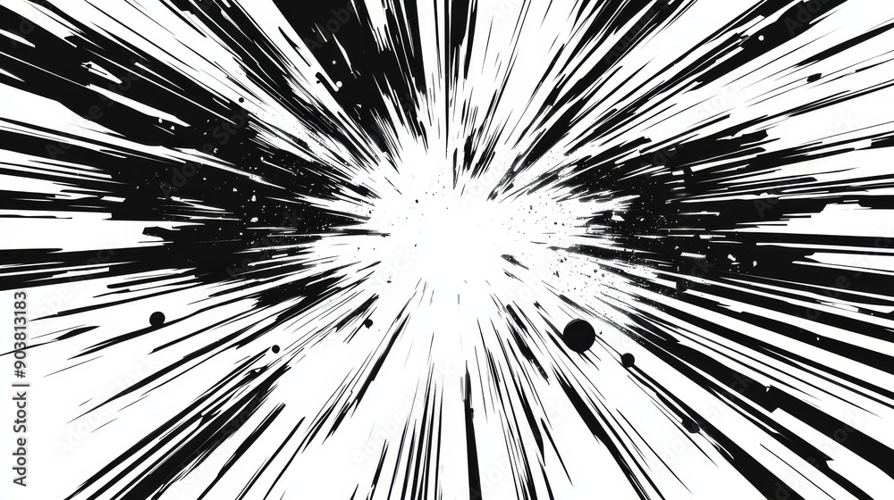 White Exploding Beam Abstract black and white comic book explosion or laser beams with speed ...