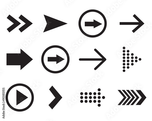 Arrows set icon. Arrow vector collection in black color, Modern and simple arrows. Arrow. Cursor. Modern simple arrows. Vector illustration