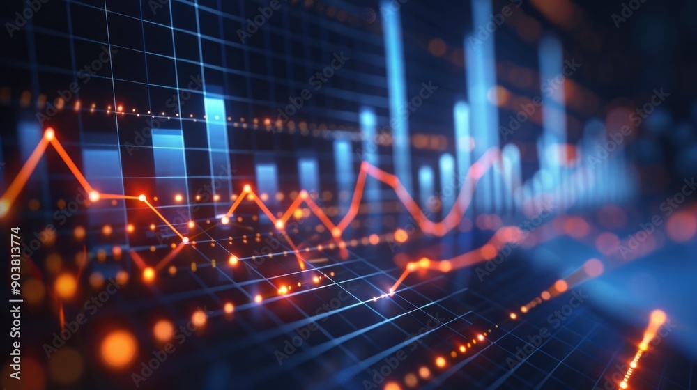 A detailed view of a graph displayed on a computer screen, ideal for illustrating data visualization concepts or technology-related content A detailed view of a graph displayed on a computer screen, ideal for illustrating data visualization concepts or technology-related content