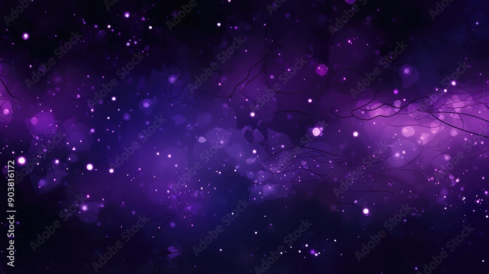 Obraz premium lines purple starry night abstract