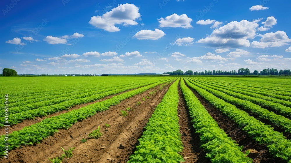 green spring field planting