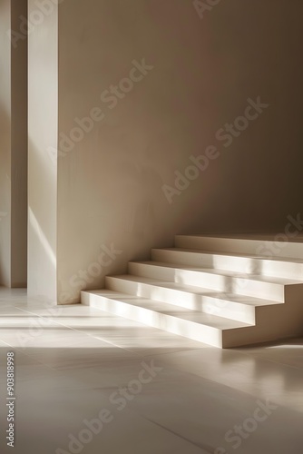 Minimalist White Staircase With Natural Light