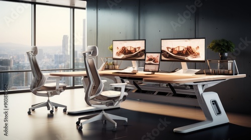 adjustable aerial desk