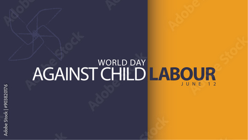 World day against child labour. Windmill toy vector illustration. Suitable for banners, web, social media, greeting cards etc