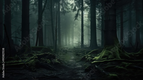 isolation dark foggy forest