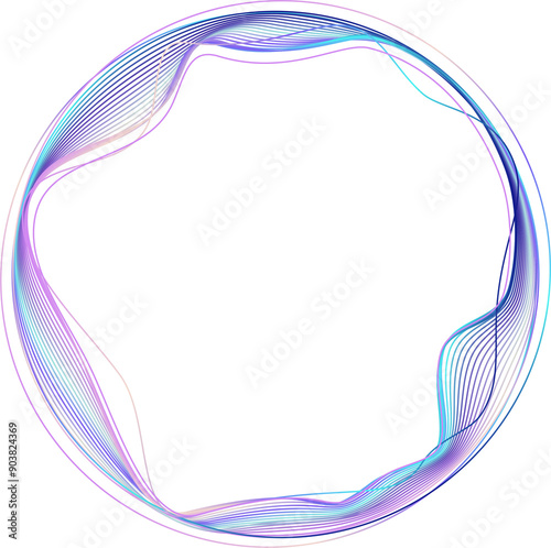 Vivid circular wave pattern with colorful gradients and dynamic lines for tech designs, modern graphics, digital art, and presentation backgrounds photo