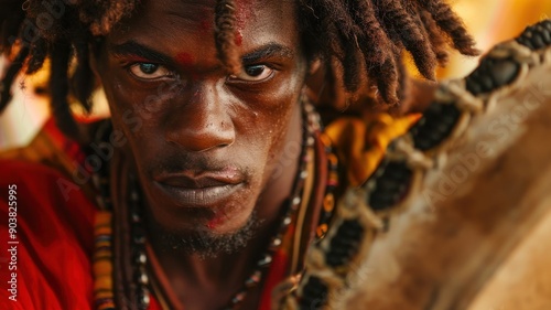 A close-up portrait of a yo...
