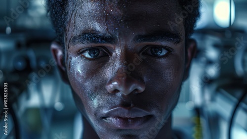 A close-up portrait of a yo...