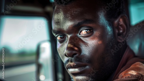 A close-up portrait of a yo...