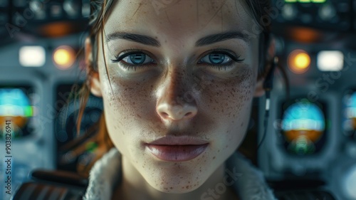A close-up portrait of a yo...