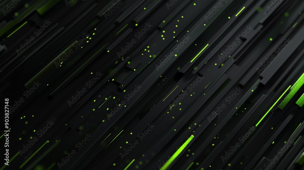 The dark green and black geometric background has a futuristic abstract design with eyecatching neon highlights The dark green and black geometric background has a futuristic abstract design with eyecatching neon highlights