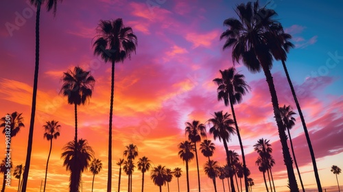 sunsky hollywood palm trees photo