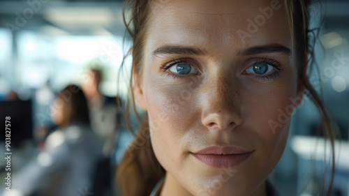 A close-up portrait of a yo...