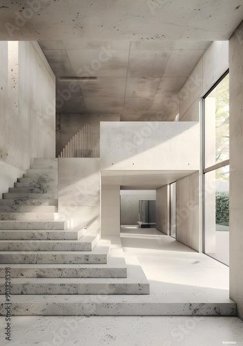 Minimalist Concrete Staircase Architecture Design