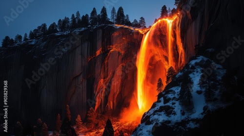 molten yosemite fire fall © PikePicture