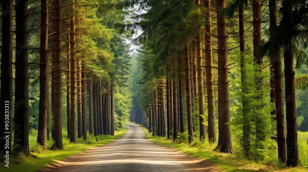 Obraz premium tall trees border