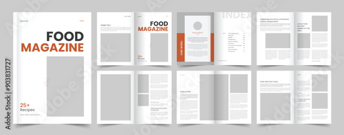 Food Magazine Template, Cook Book Layout
